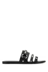 Balenciaga City Nappa Leather Flat Slides In Black