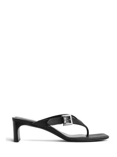 BALENCIAGA BLACK LEATHER SANDALS