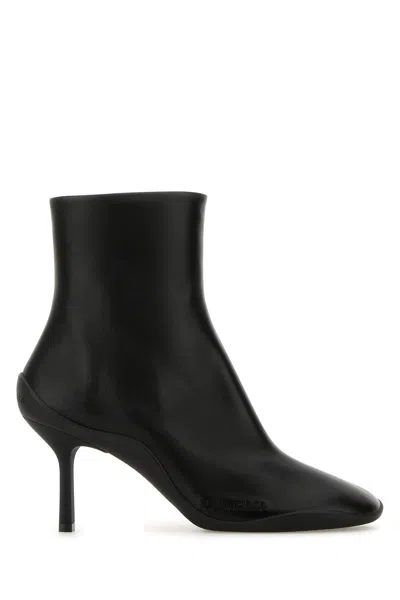BALENCIAGA BLACK LEATHER SHIBUYA 80 ANKLE BOOTS