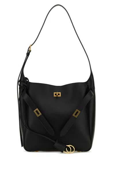 Balenciaga Small Bel Air Leather Hobo Bag In 1000 Black