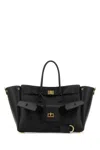 Balenciaga Women Black Leather Small Carry All Bel Air Shopping Bag In Black