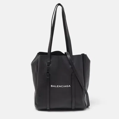 Pre-owned Balenciaga Black Leather Small Everyday Tote