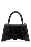 Balenciaga Hourglass Crocodile Embossed Shoulder Bag