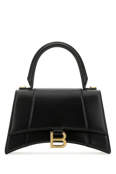 Balenciaga Black Leather Small Hourglass Handbag