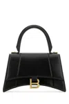 Balenciaga Hourglass Small Leather Top Handle Shoulder Bag In Black