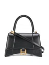 Balenciaga Hourglass Small Leather Top Handle Shoulder Bag In Gray