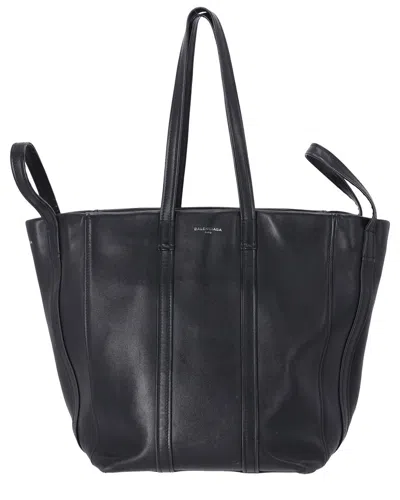 Balenciaga Black Leather Small Laundry Cabas Tote (authentic Pre-loved)