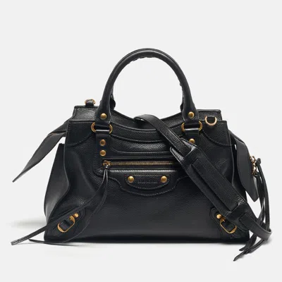 Pre-owned Balenciaga Black Leather Small Neo Classic Tote