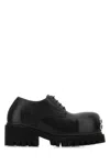 BALENCIAGA BLACK LEATHER STOMPER LACE-UP SHOES