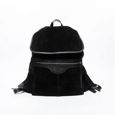 Pre-owned Balenciaga Black Leather Suede Backpack ()