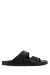 Balenciaga Men Suede Sandals With Anatomical Detail In Black
