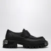 Balenciaga Black Leather Tractor Loafers Men