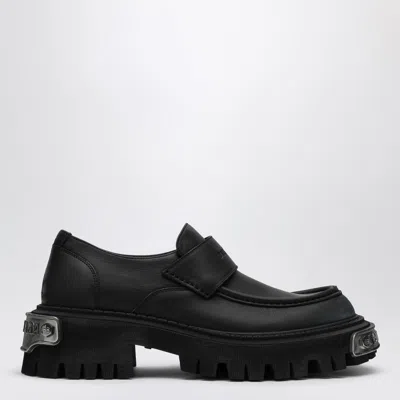BALENCIAGA BALENCIAGA BLACK LEATHER TRACTOR LOAFERS