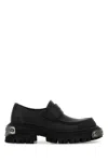 Balenciaga Black Leather Tractor Loafers Men