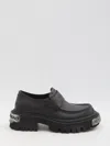 Balenciaga Black Leather Tractor Loafers Men