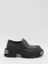 Balenciaga Black Leather Tractor Loafers