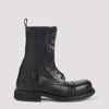 Balenciaga Rugged Leather Ankle Boots With Chunky Sole In Black