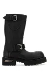 Balenciaga Venom Boots In Worn-out Effect Leather Shoes In Black