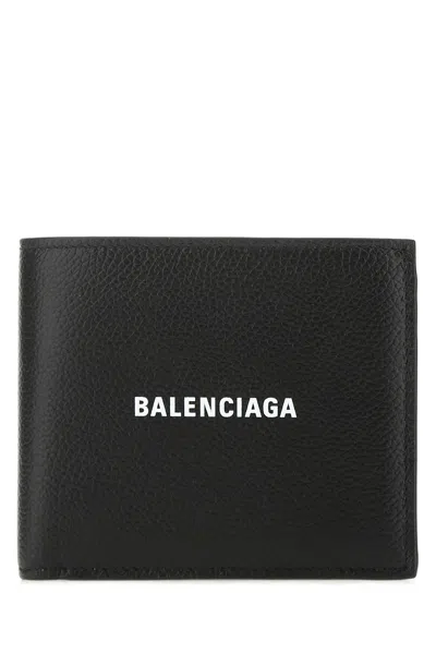 Balenciaga Black Leather Wallet In 1090