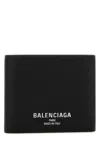 Balenciaga Hammered Leather Bi-fold Wallet Accessories In Black