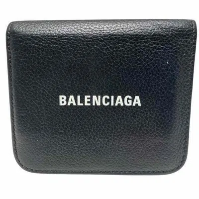 Pre-owned Balenciaga Black Leather Wallet (bi-fold) ()