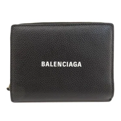 Pre-owned Balenciaga Black Leather Wallet (bi-fold) ()