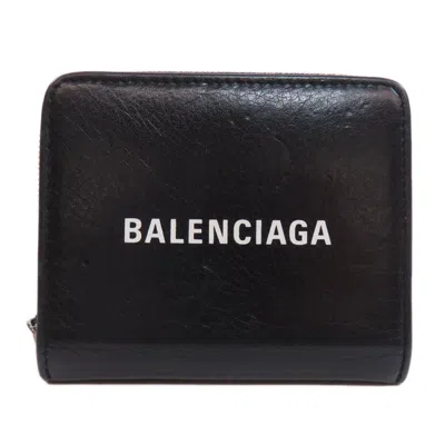 Pre-owned Balenciaga Black Leather Wallet (bi-fold) ()