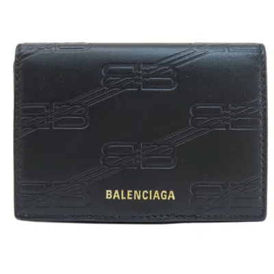 Pre-owned Balenciaga Black Leather Wallet (bi-fold) ()