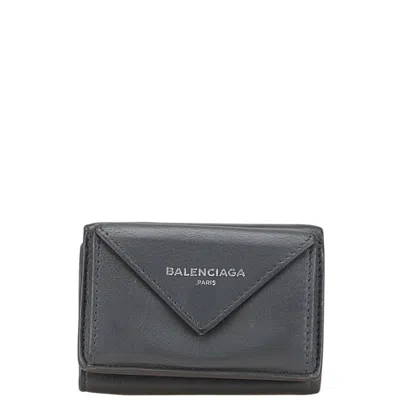 Pre-owned Balenciaga Black Leather Wallet (bi-fold) ()