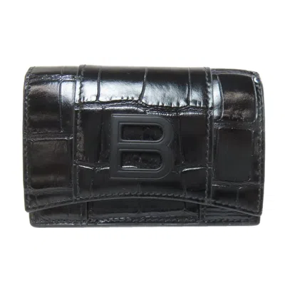 Pre-owned Balenciaga Black Leather Wallet (bi-fold) ()