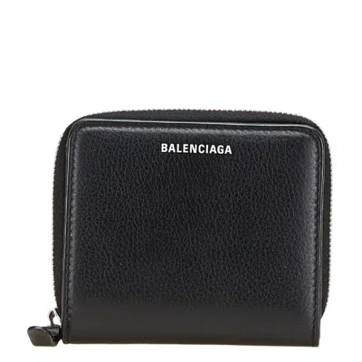 Pre-owned Balenciaga Black Leather Wallet (bi-fold) ()