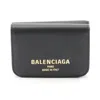 Balenciaga Black Leather Wallet (tri-fold) In Black