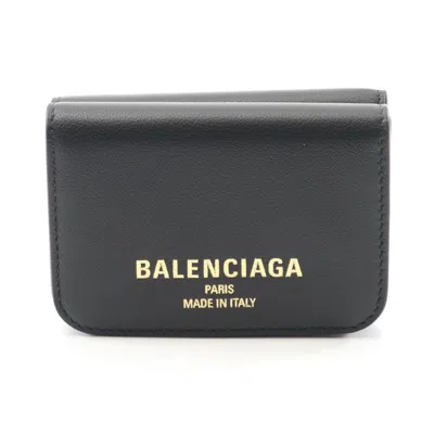 Balenciaga Black Leather Wallet (tri-fold)