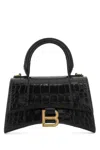Balenciaga Hourglass Small Croc-effect Leather Crossbody Bag In 1000