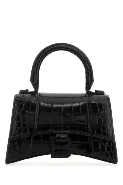 BALENCIAGA BALENCIAGA BLACK LEATHER XS HOURGLASS HANDBAG