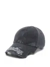 Balenciaga Black Drill Blackletter Script Cap In Black