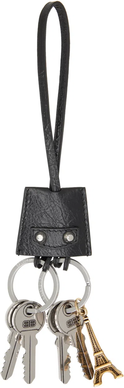 Balenciaga Le City Charm Eiffel Keyring In 1000 Black