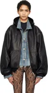 Balenciaga Black Lined Zip-up Leather Jacket In 1000 Black