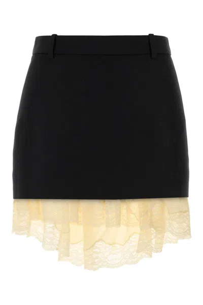 Balenciaga Black Lingerie Mini Tailored Skirt