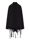 Balenciaga Lingerie Black Sirt With Button-down Collar And Lingerie Detail On The Hem In Tech Fabric Woman