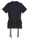 Balenciaga Lace Up Back Bow Detail T-shirt In Black