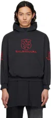Balenciaga Black Lion Club Lined Hoodie In 8478