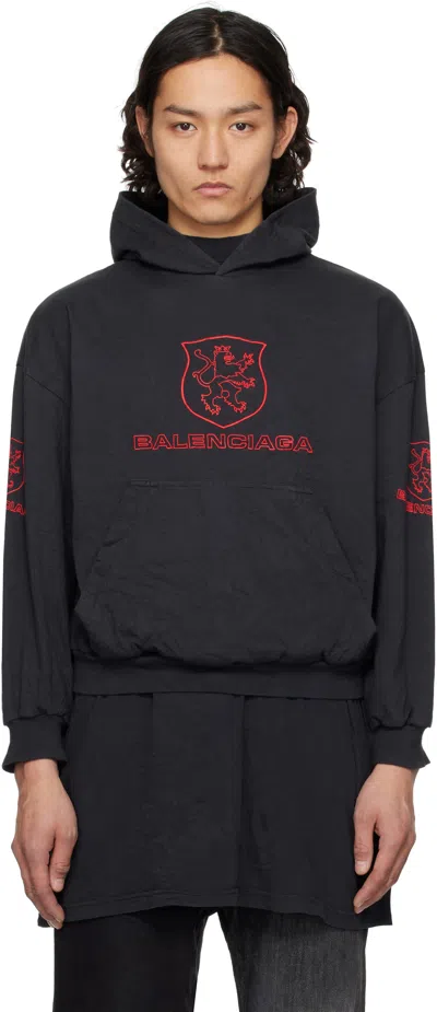 Balenciaga Black Lion Club Lined Hoodie