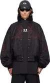 Balenciaga Black Lion Club Varsity Bomber Jacket In 1000