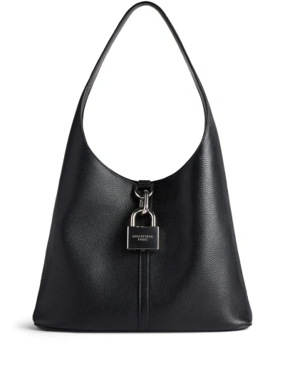 Balenciaga Black Locker Medium Leather Tote Bag