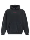 Balenciaga Hoodie With Front Pocket And Ribbed Cuffs In Black