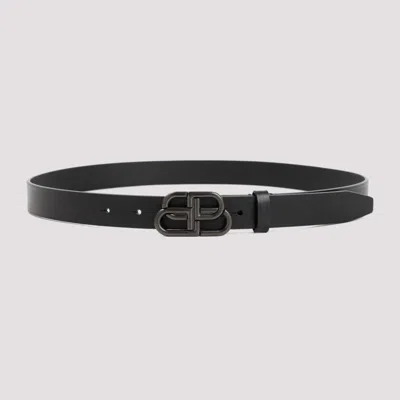 BALENCIAGA BLACK LOGO BUCKLE BELT