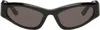 Balenciaga Black Logo Cateye Sunglasses In 001 Black