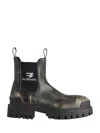 Balenciaga Strike Distressed Leather Chelsea Boots In Multi