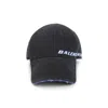 Balenciaga Tilted Typo Cap In Cotton Drill Accessories In Black